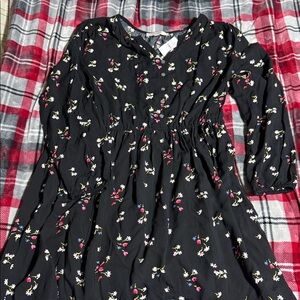 Loft Black Floral Dress